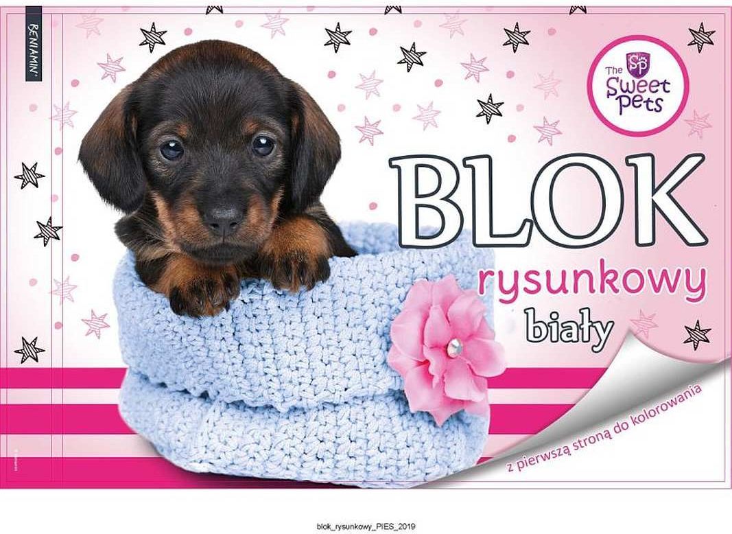 BENIAMIN  Blok na kreslení s omalovánkami Sweet Pets Pejsek - obrázek 1