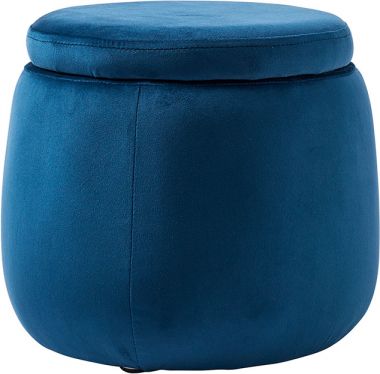 Kids Concept Úložný taburet kulatý Velvet Blue - obrázek 1