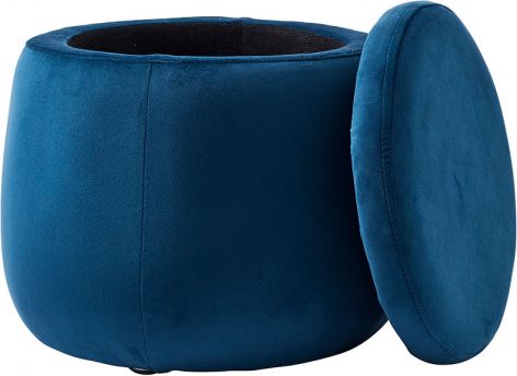 Kids Concept Úložný taburet kulatý Velvet Blue - obrázek 2