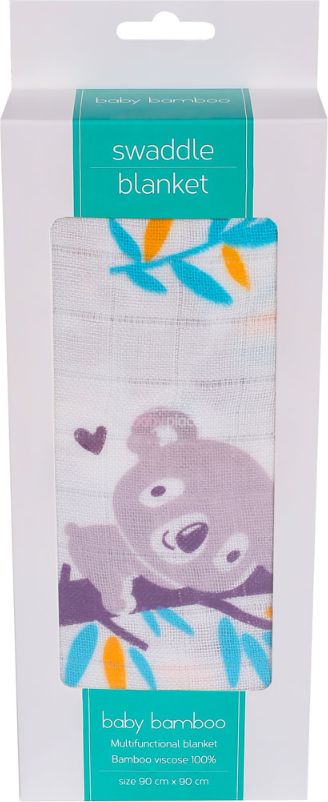Bambusová plenka/osuška 90x90 cm Littleup Koala - obrázek 2