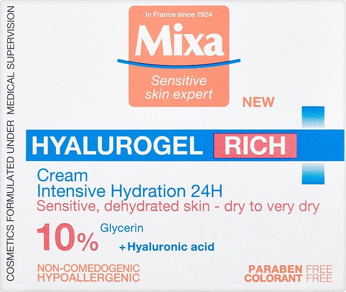 MIXA Hyalurogel Rich intenzivně hydratační denní krém 50 ml - obrázek 2