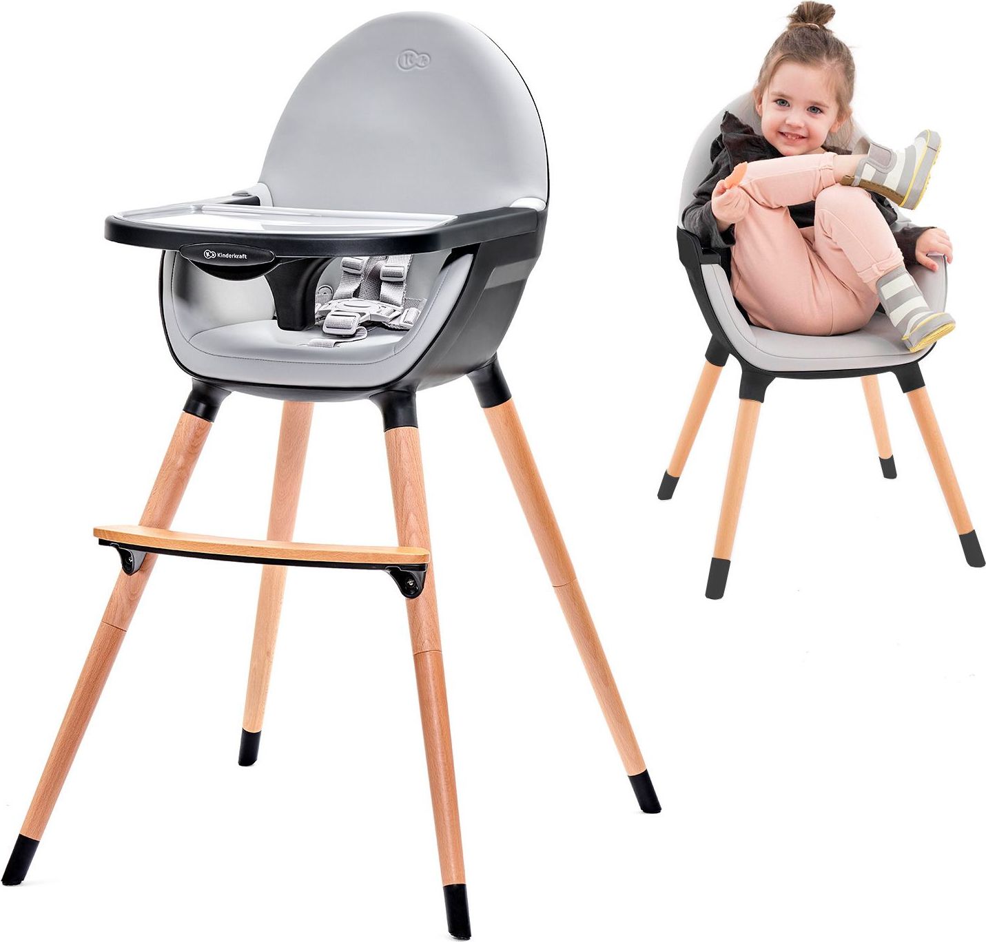 Židlička jídelní FINI full black Kinderkraft - obrázek 6