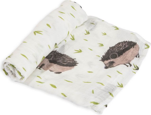Little Unicorn Mušelínová zavinovací plena Deluxe 120x120cm Hedgehog - obrázek 1