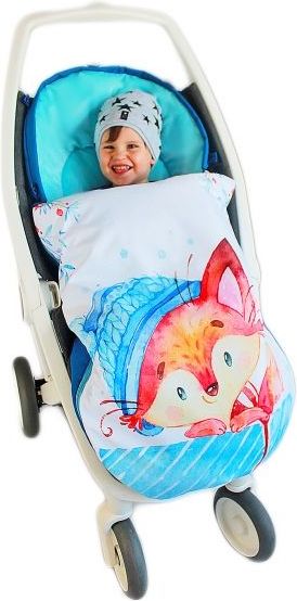 Dětský fusák Baby Nellys WINTER LUXURY velvet, 105 x 55 cm - liška / tyrkys - obrázek 8