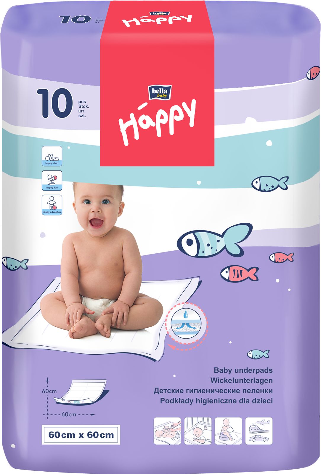 HAPPY Baby dětské podložky 60 x 60 cm  10 ks - obrázek 1