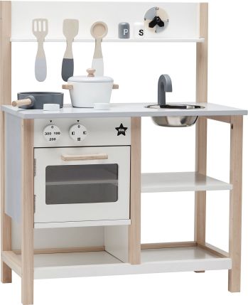 Kids Concept Kuchyňka dřevěná Natural White Bistro - obrázek 1