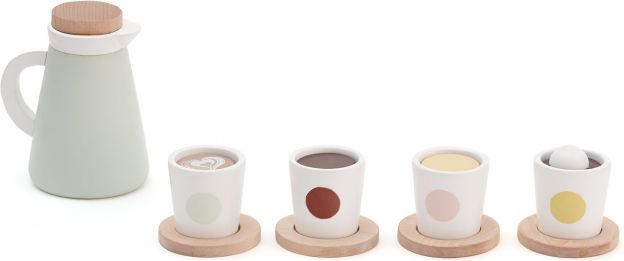 Kids Concept Konvička dřevěná se 4 šálky Bistro - obrázek 1