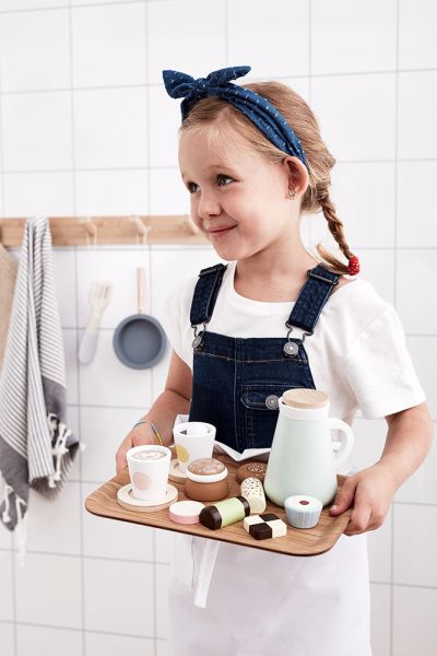 Kids Concept Konvička dřevěná se 4 šálky Bistro - obrázek 2