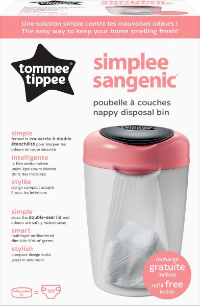 Tommee Tippee Koš na pleny Sangenic Simplee růžový - obrázek 2