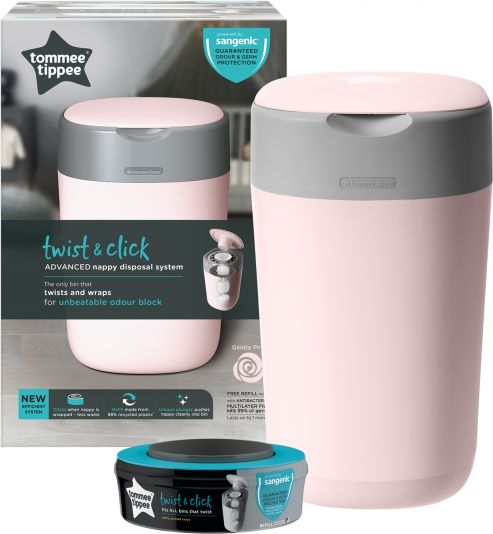 Tommee Tippee Koš na pleny Sangenic Twist & Click růžový - obrázek 2