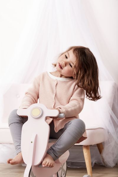 Kids Concept Houpací skútr dřevěný Pink White - obrázek 3