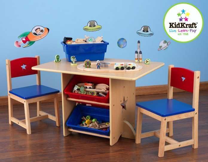 KidKraft Stůl Star se dvěma židličkami a boxy - obrázek 2