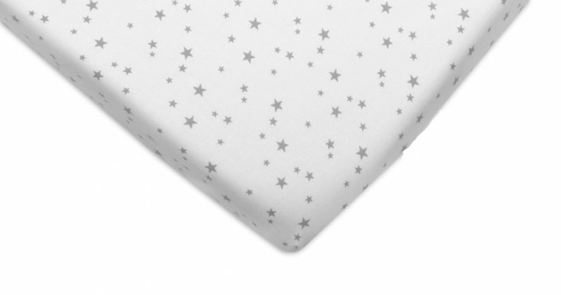 Mamo Tato Bavlněné prostěradlo 60x120cm - Mini hvězdičky šedé - obrázek 1