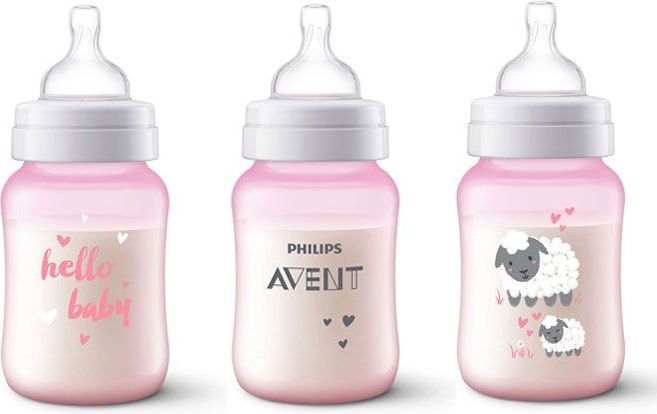 Avent AVENT Lahev Anti-colic 260 ml, 1 ks růžová ovečka - obrázek 1