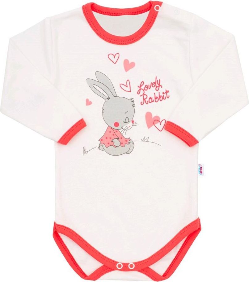 NEW BABY Dětské body s dlouhým rukávem New Baby Lovely Rabbit růžové Růžová 86 (12-18m) - obrázek 1
