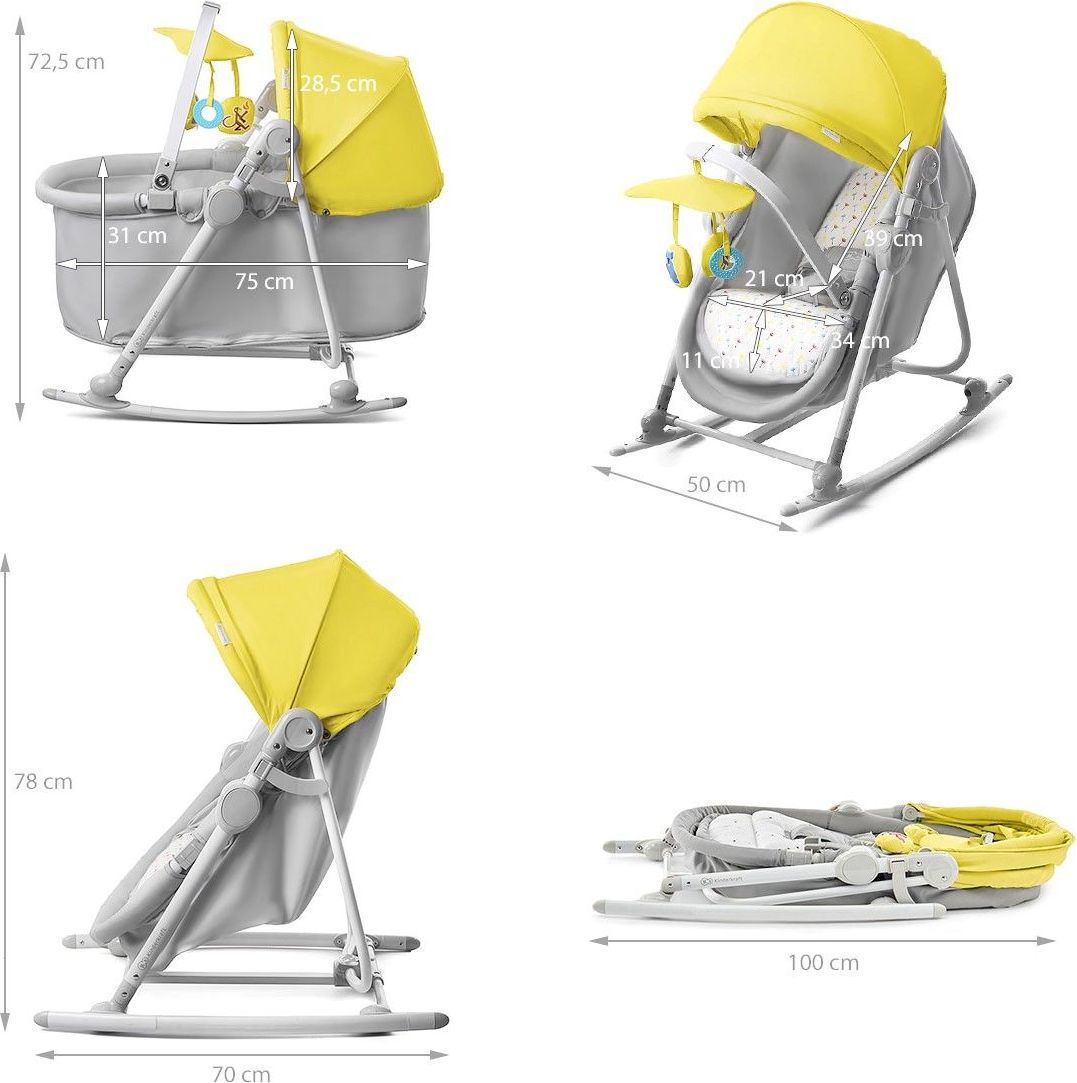 Lehátko 5v1 Unimo Light Yellow Kinderkraft - obrázek 1