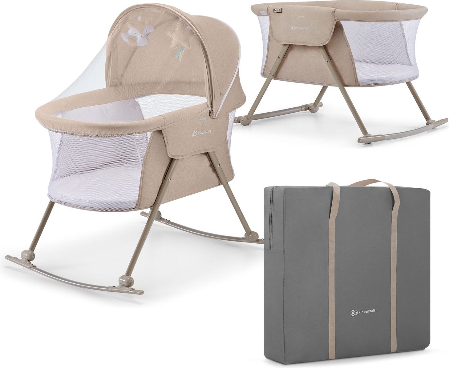 Postýlka dětská 3v1 Lovi Beige Kinderkraft 2019/2020 - obrázek 1