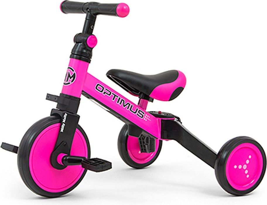 MILLY MALLY Dětská tříkolka 3v1 Milly Mally Optimus pink - obrázek 1