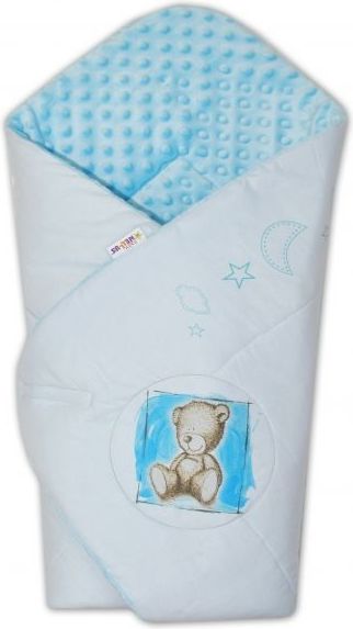 Baby Nellys Zavinovačka, bavlněná s minky 75x75cm by Teddy -  sv. modrá, sv. modrá - obrázek 1