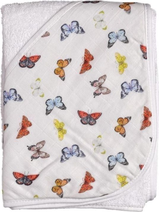 Kikko Bambusová froté osuška s kapucí XKKO BMB 90x90 - Butterflies - obrázek 1