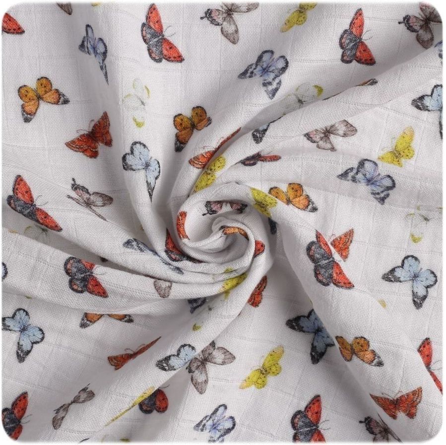 Kikko Biobavlněná plena XKKO Organic 120x120 - Butterflies - obrázek 2