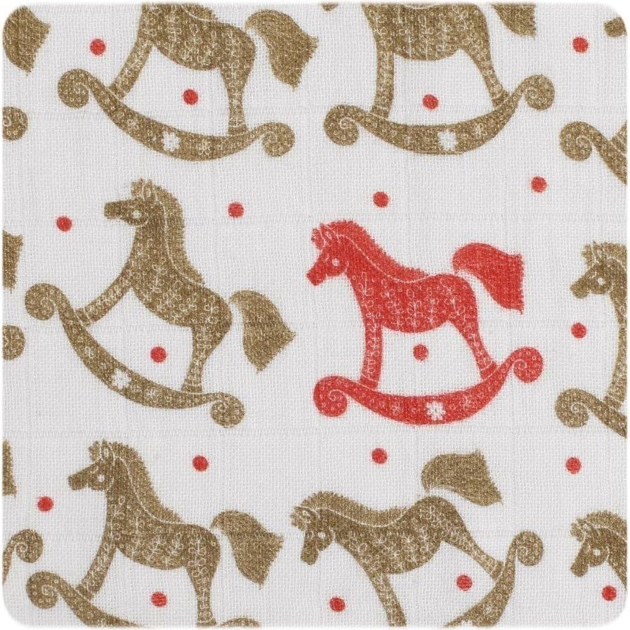 Kikko Biobavlněná plena XKKO Organic 120x120 - Rocking Horses Gold - obrázek 2