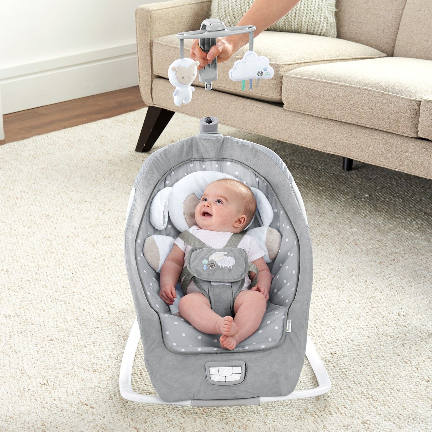 Bright Starts Houpátko vibrující s melodií Cuddle Lamb 0m+ do 18kg, 2019 - obrázek 12