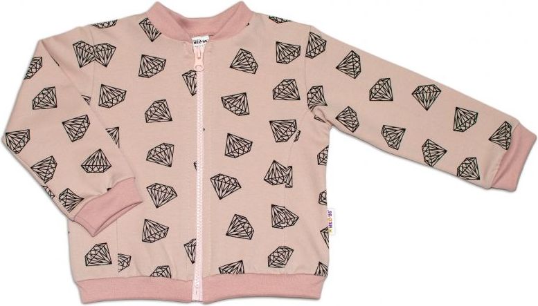Baby Nellys Bavlněná tepláková souprava Baby Nellys ® - Diamant, pudrová, vel. 68 - obrázek 2