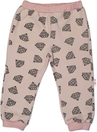 Baby Nellys Bavlněná tepláková souprava Baby Nellys ® - Diamant, pudrová, vel. 68 - obrázek 3