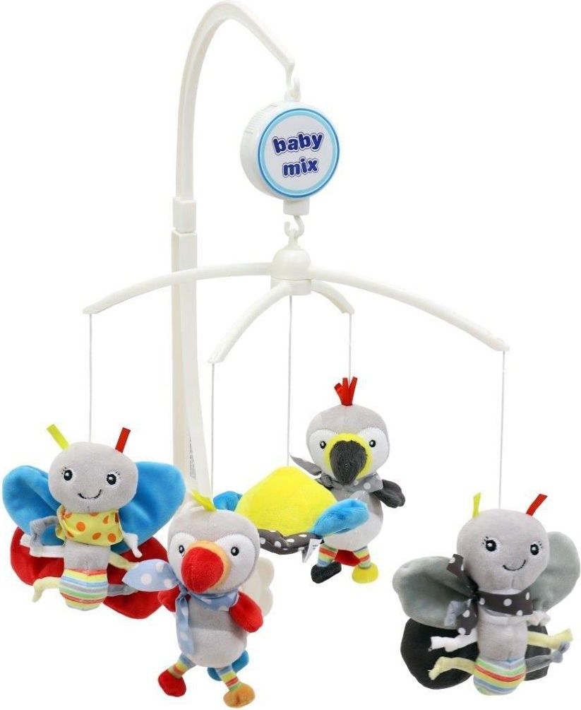Kolotoč nad postýlku Baby Mix papoušci s motýlky - obrázek 1