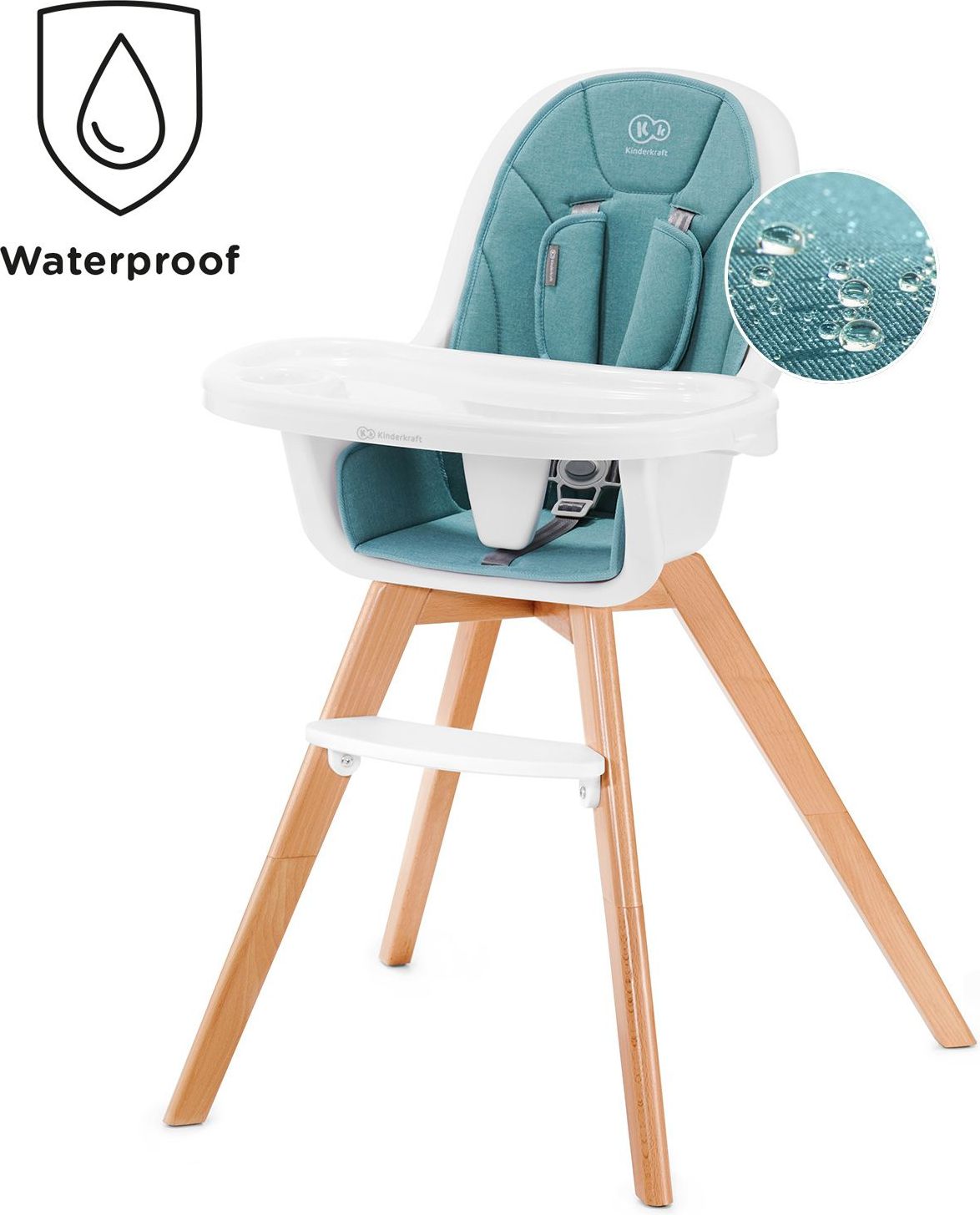 Židlička jídelní 2v1 Tixi Turquoise Kinderkraft 2020 - obrázek 2