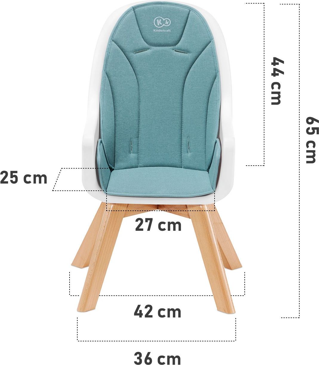 Židlička jídelní 2v1 Tixi Turquoise Kinderkraft 2020 - obrázek 4