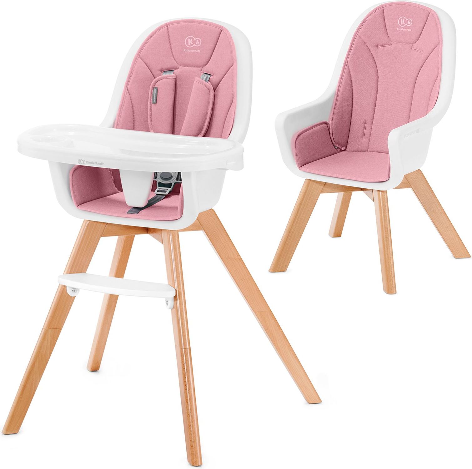 Židlička jídelní 2v1 Tixi Pink Kinderkraft 2020 - obrázek 1