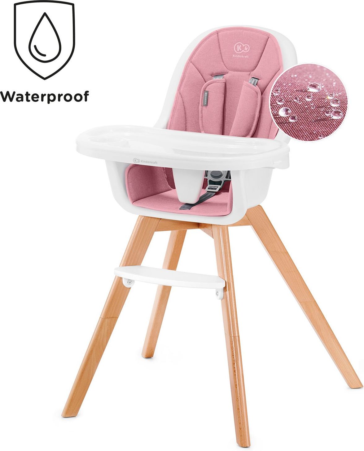 Židlička jídelní 2v1 Tixi Pink Kinderkraft 2020 - obrázek 2
