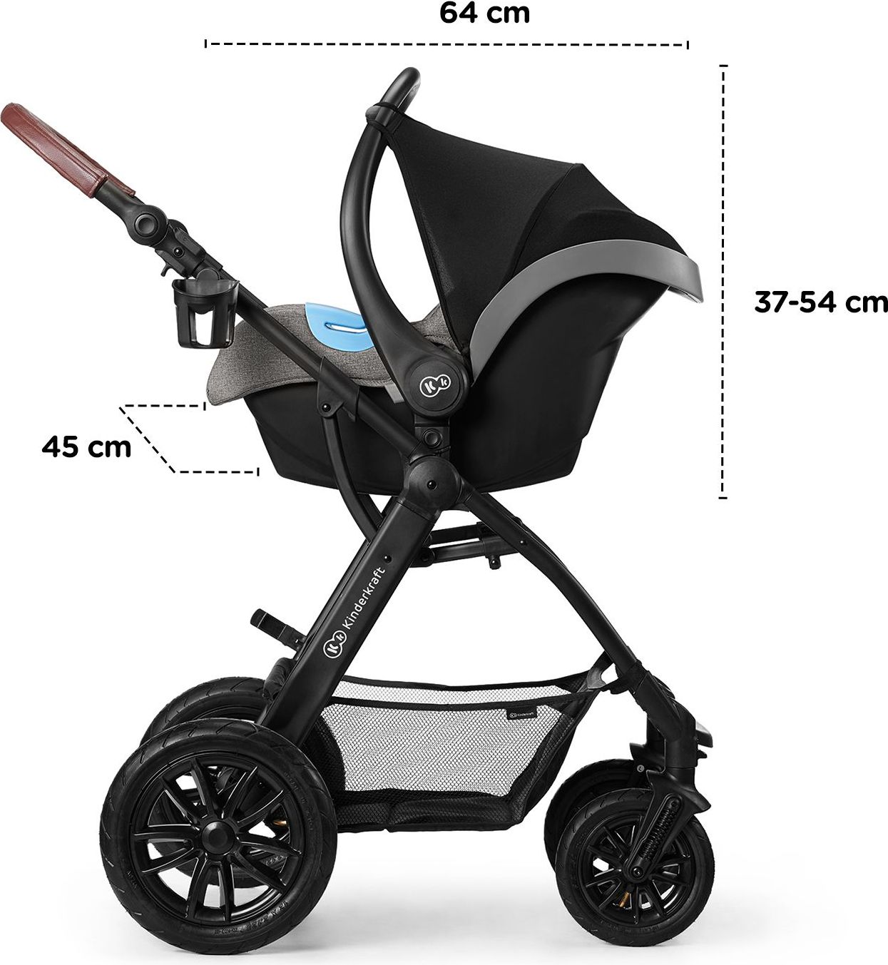 Kindekraft Kočárek kombinovaný 3v1 XMOOV Grey Kinderkraft 2020 - obrázek 5