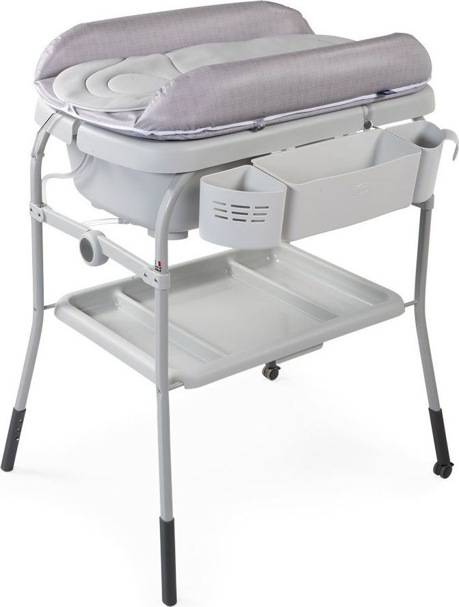Chicco Pult přebalovací s vaničkou Cuddle & Bubble - Happy Silver - obrázek 1