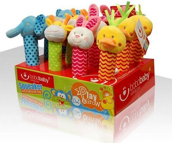 BOBA BABY Edukační plyšová hračka pískací - slon modrý, 1 ks - obrázek 2