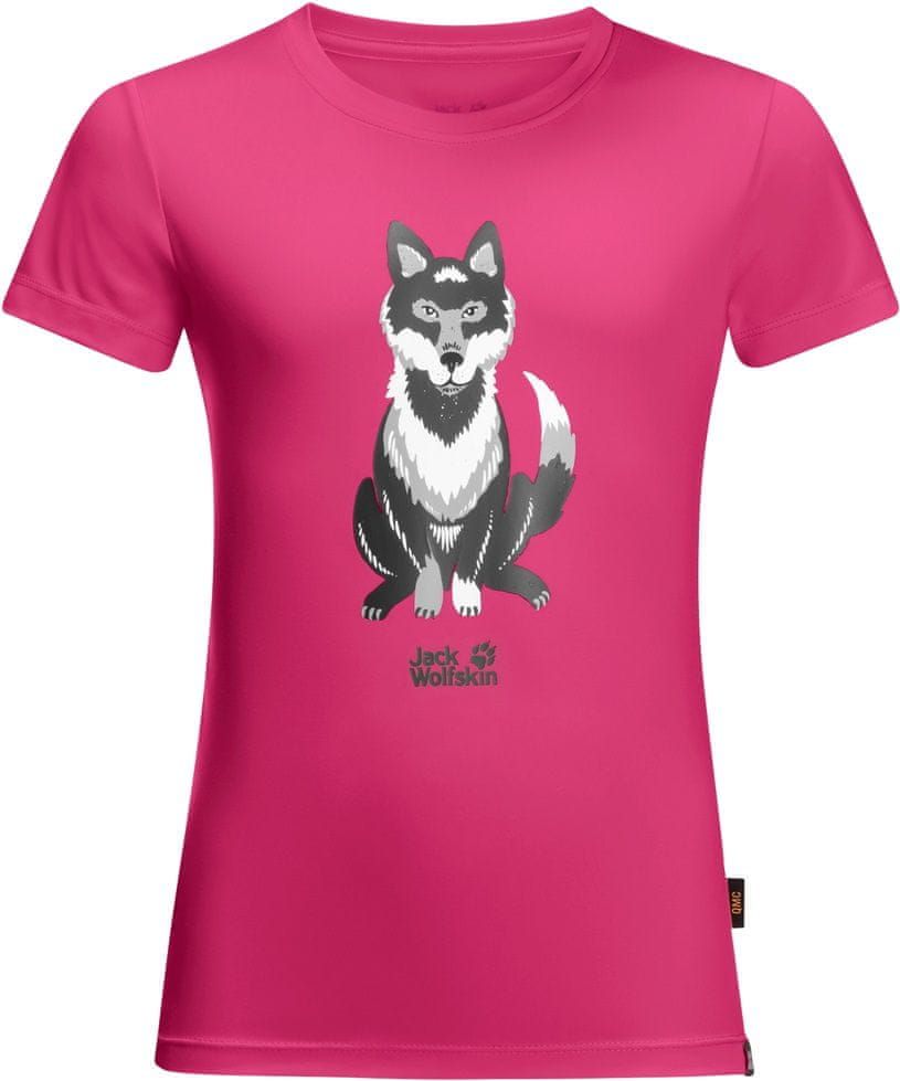 Jack Wolfskin dívčí tričko WOLF T KIDS 104, růžová - obrázek 1