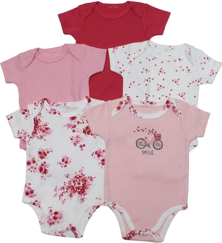 Just Too Cute 5PACK dívčí body – kolo 62 růžová - obrázek 1