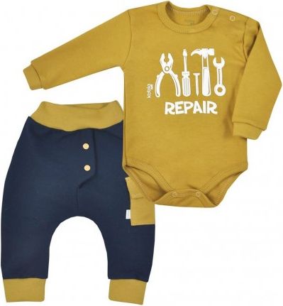 2-dílná bavlněná kojenecká souprava Koala Repair oldgold, Dle obrázku, 80 (9-12m) - obrázek 1