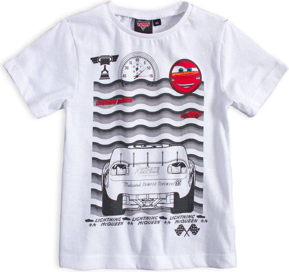Dětské tričko DISNEY CARS McQUEEN bílé Velikost: 98 - obrázek 1