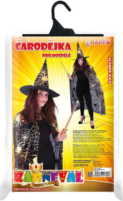 Karnevalový kostým plášť + klobouk čarodějnický, dospělý - obrázek 2