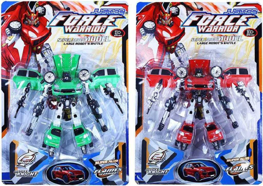 Auto robot rozložitelný plastový transrobot na kartě 2 barvy - obrázek 1