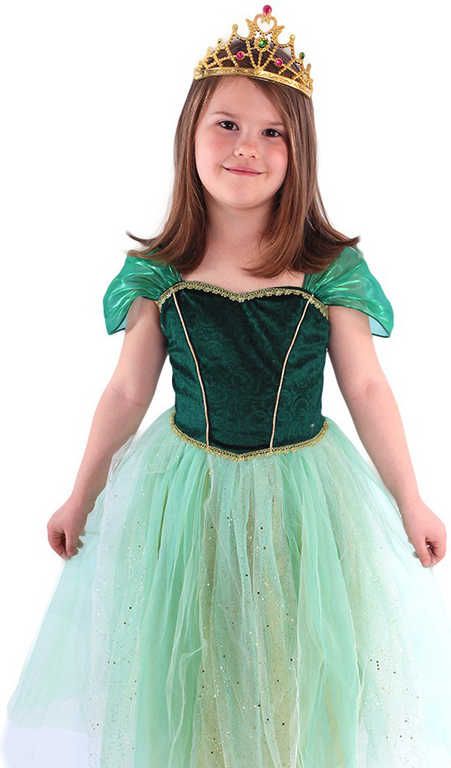 KARNEVAL Šaty zimní princezna Anička zelený vel.L (128-156cm) 8-12 let KOSTÝM - obrázek 3