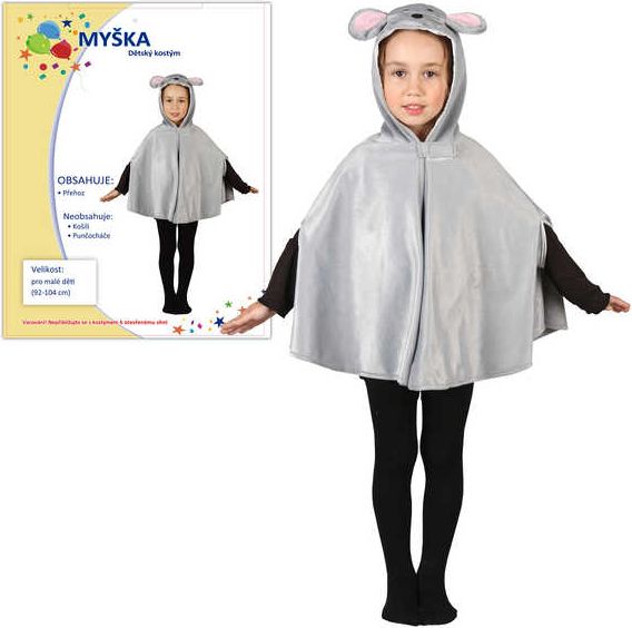 KARNEVAL Šaty MYŠKA vel. XS (92-104 cm) 3-4 let KOSTÝM - obrázek 1
