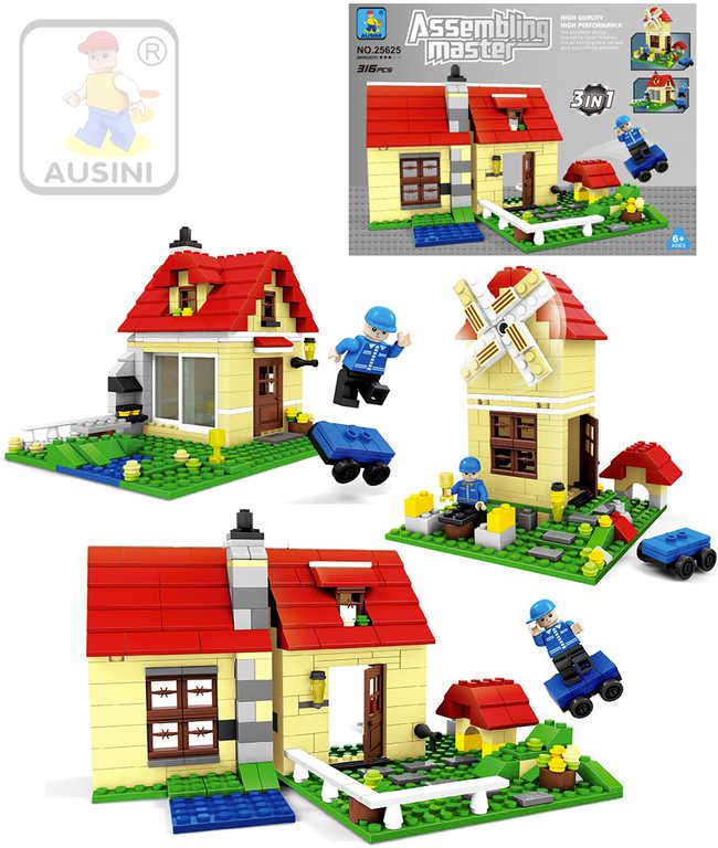 AUSINI Stavebnice ASSEMBLING 3v1 Domy sada 316 dílků plast - obrázek 1