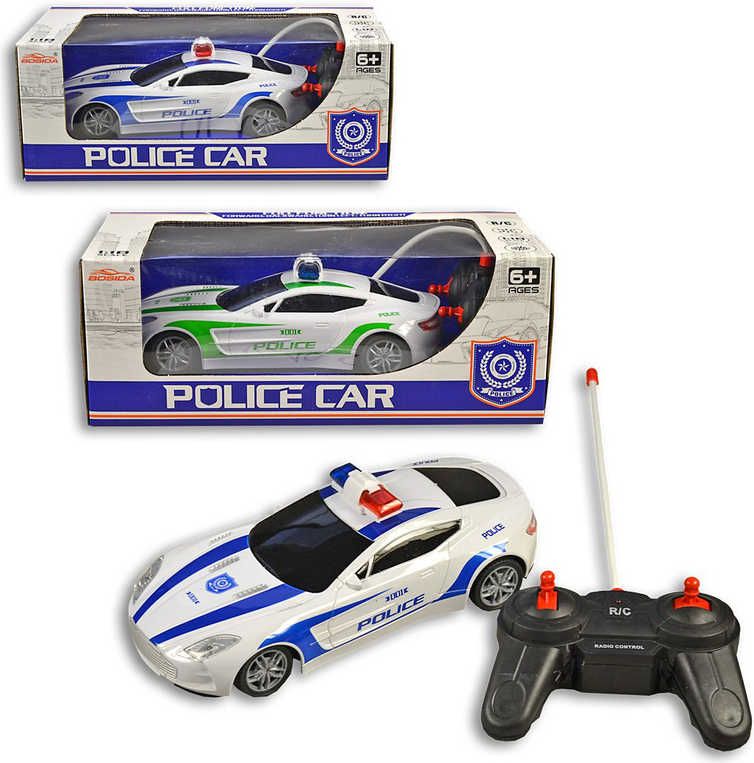 RC Auto policejní 21cm na dálkové ovládání na baterie 2 barvy plast Světlo - obrázek 1