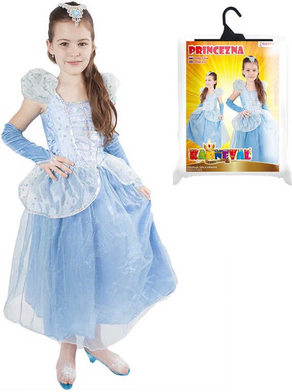 KARNEVAL Šaty Princezna modrá hvězda vel.M (120-130cm) 6-8 let KOSTÝM - obrázek 1