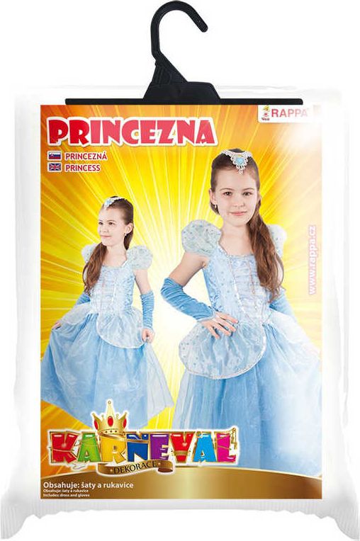 KARNEVAL Šaty Princezna modrá hvězda vel.M (120-130cm) 6-8 let KOSTÝM - obrázek 2