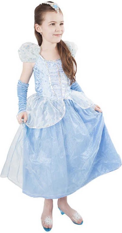 KARNEVAL Šaty Princezna modrá hvězda vel.M (120-130cm) 6-8 let KOSTÝM - obrázek 3